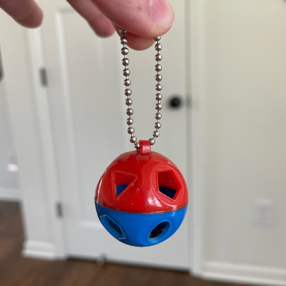 Red and Blue Shape Sorter Keychain